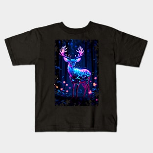 Magical Deer in the Forest Kids T-Shirt